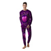 Zodiac Wheel Pink Heart Print Men's Pajamas-grizzshop