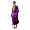 Zodiac Wheel Pink Heart Print Men's Robe-grizzshop