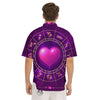 Zodiac Wheel Pink Heart Print Men's Short Sleeve Shirts-grizzshop