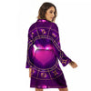 Zodiac Wheel Pink Heart Print Women's Robe-grizzshop