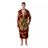 Zodiac Wheel Red Chinese Print Men's Robe-grizzshop