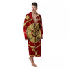 Zodiac Wheel Red Chinese Print Men's Robe-grizzshop