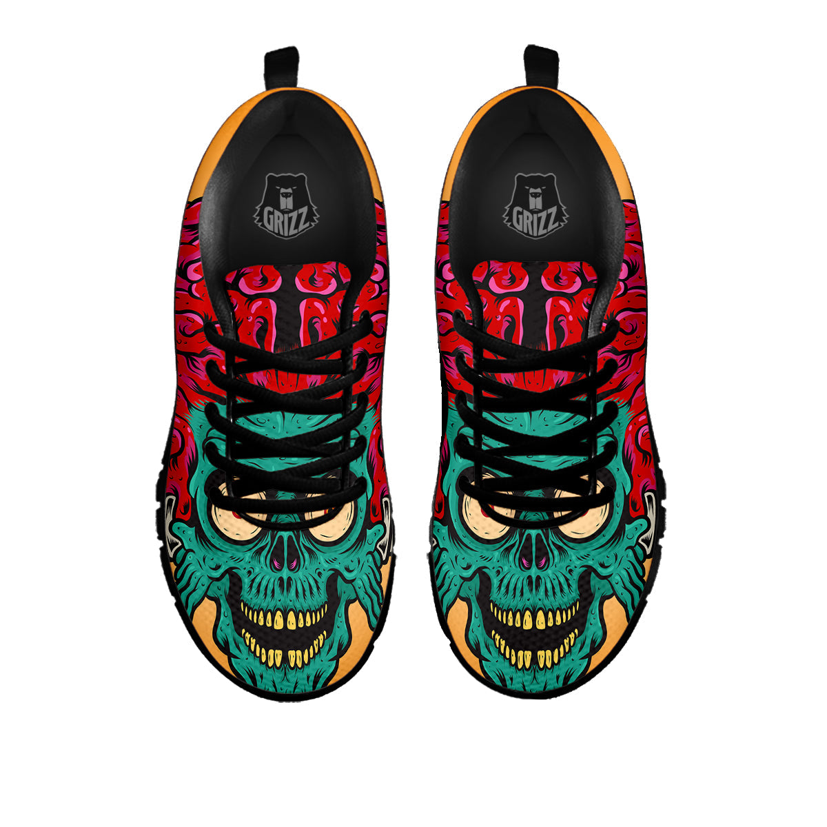 Zombie Big Brain Print Black Sneaker-grizzshop