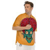 Zombie Big Brain Print Men's Short Sleeve Shirts-grizzshop