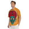 Zombie Big Brain Print Men's Short Sleeve Shirts-grizzshop