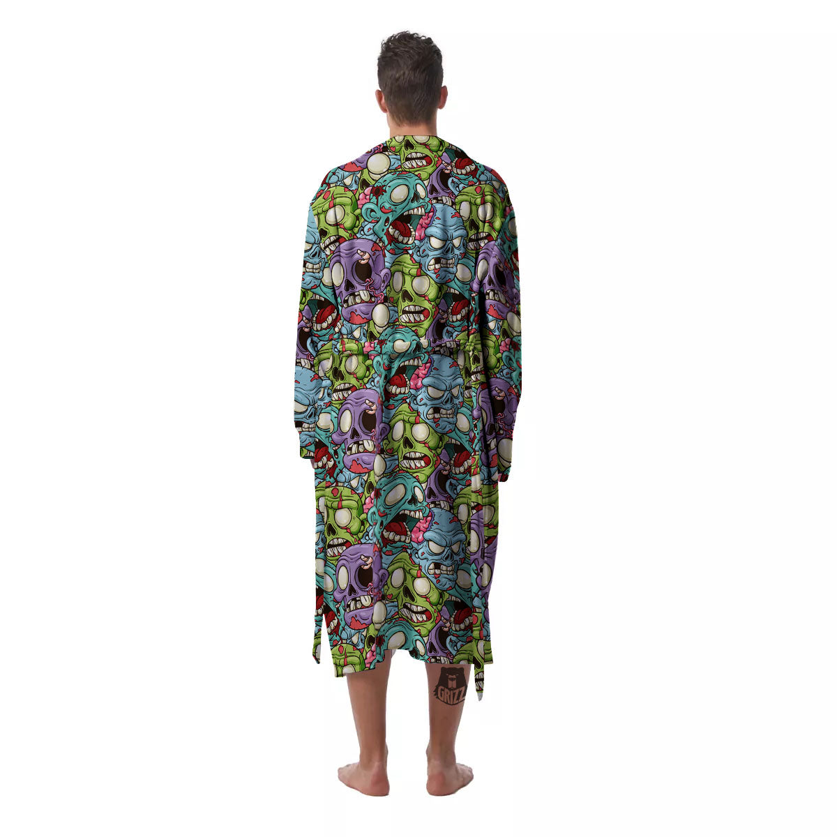 Zombie Bloody Print Pattern Men's Robe-grizzshop