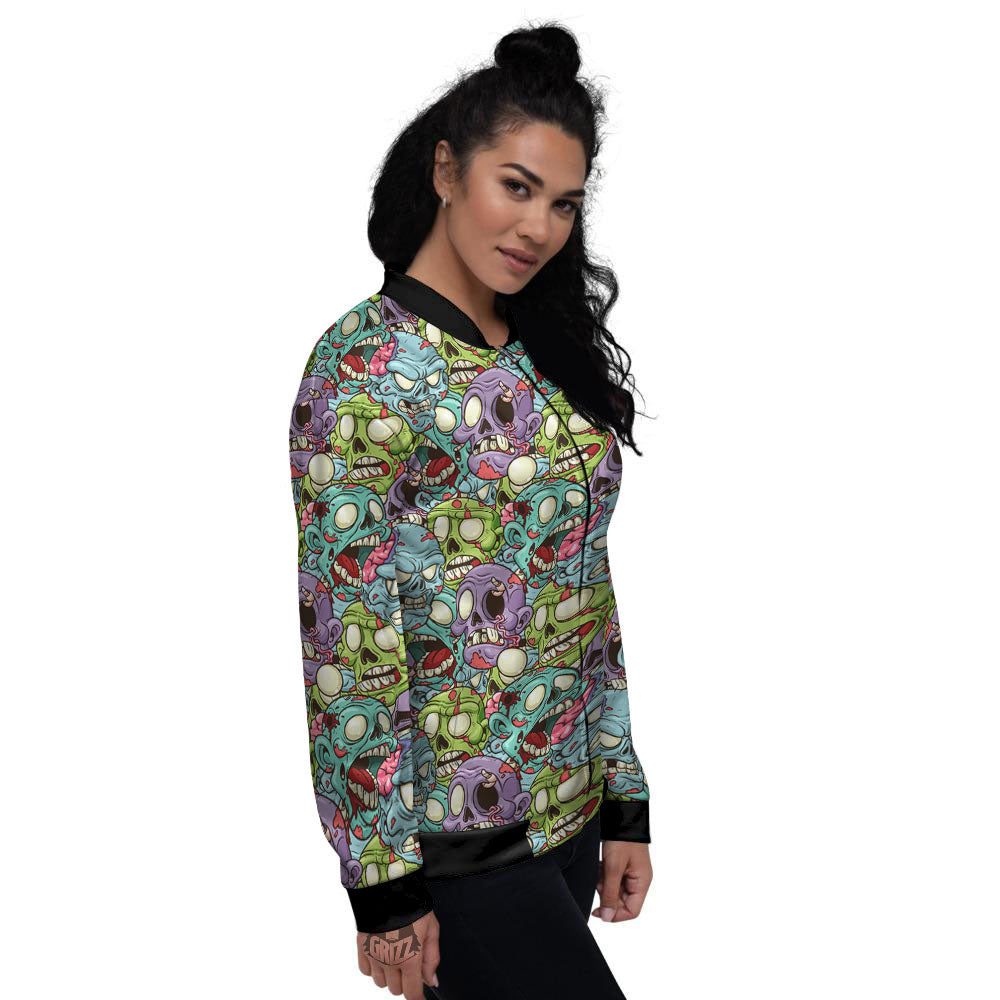 Zombie Bloody Print Pattern Women's Bomber Jacket-grizzshop