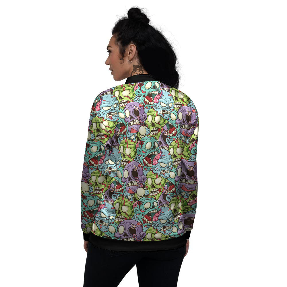 Zombie Bloody Print Pattern Women's Bomber Jacket-grizzshop