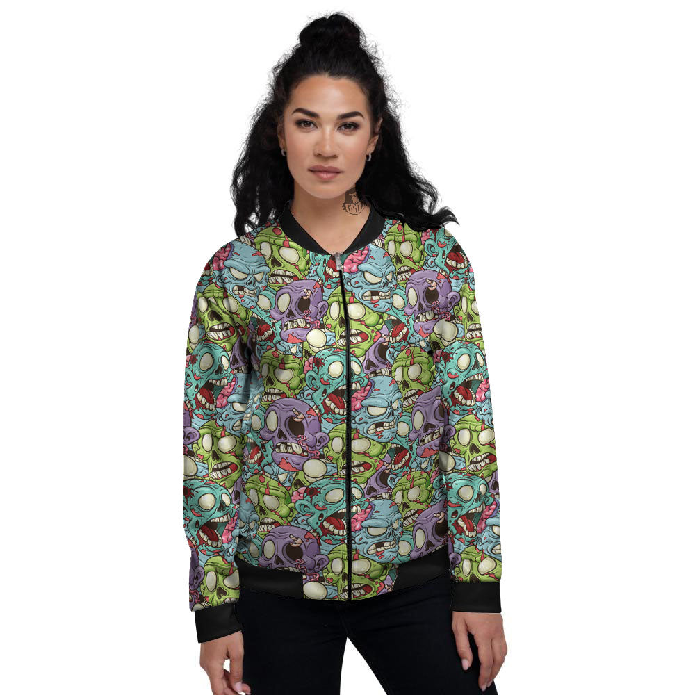 Zombie Bloody Print Pattern Women's Bomber Jacket-grizzshop