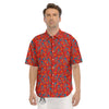 Zombie Blue Print Pattern Men's Short Sleeve Shirts-grizzshop