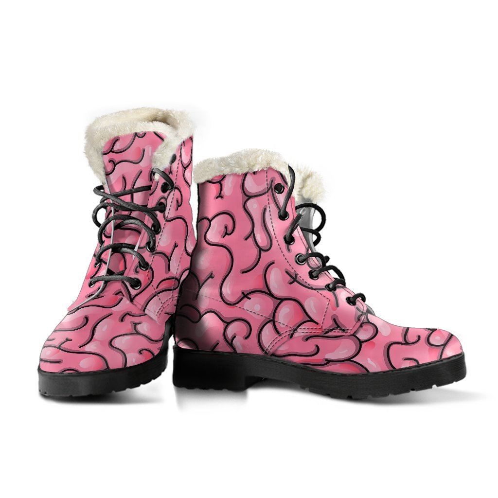 Zombie Brain Halloween Pattern Print Comfy Winter Boots-grizzshop