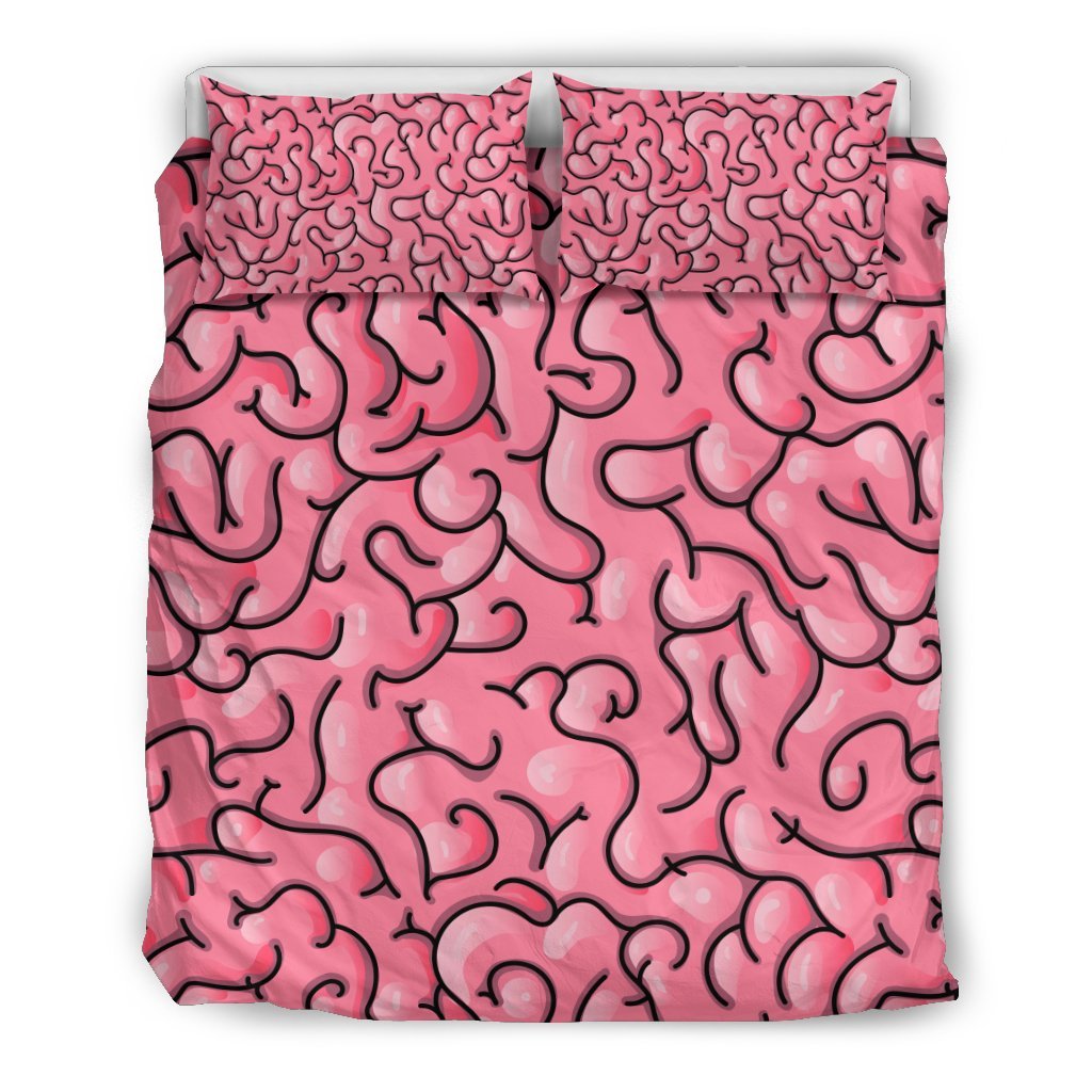 Zombie Brain Halloween Pattern Print Duvet Cover Bedding Set-grizzshop