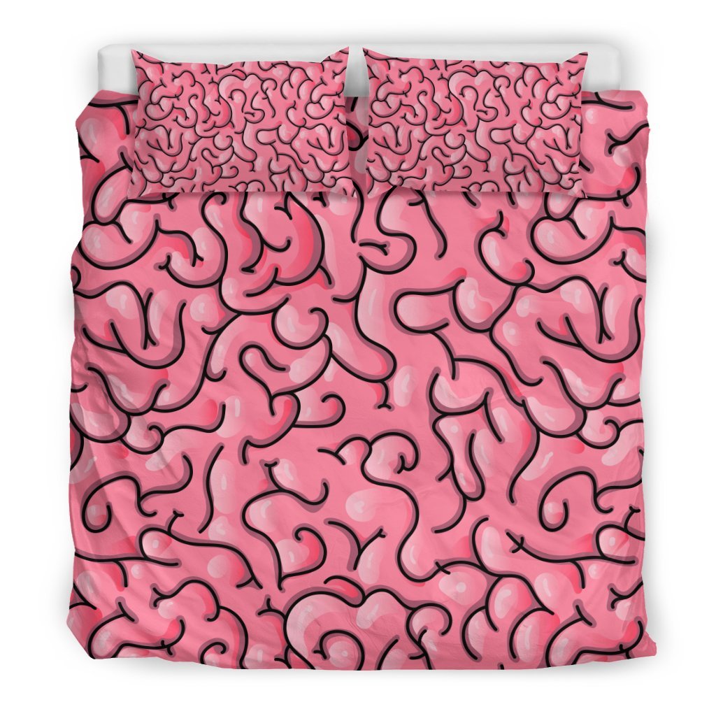 Zombie Brain Halloween Pattern Print Duvet Cover Bedding Set-grizzshop