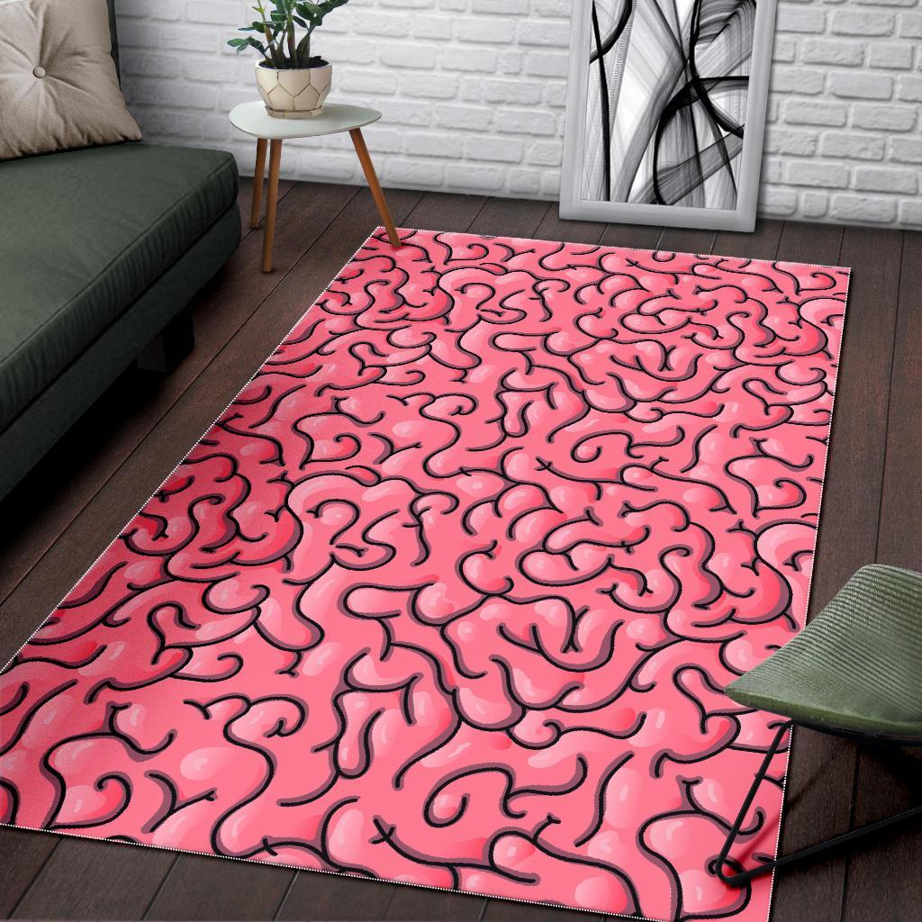 Zombie Brain Halloween Pattern Print Floor Mat-grizzshop