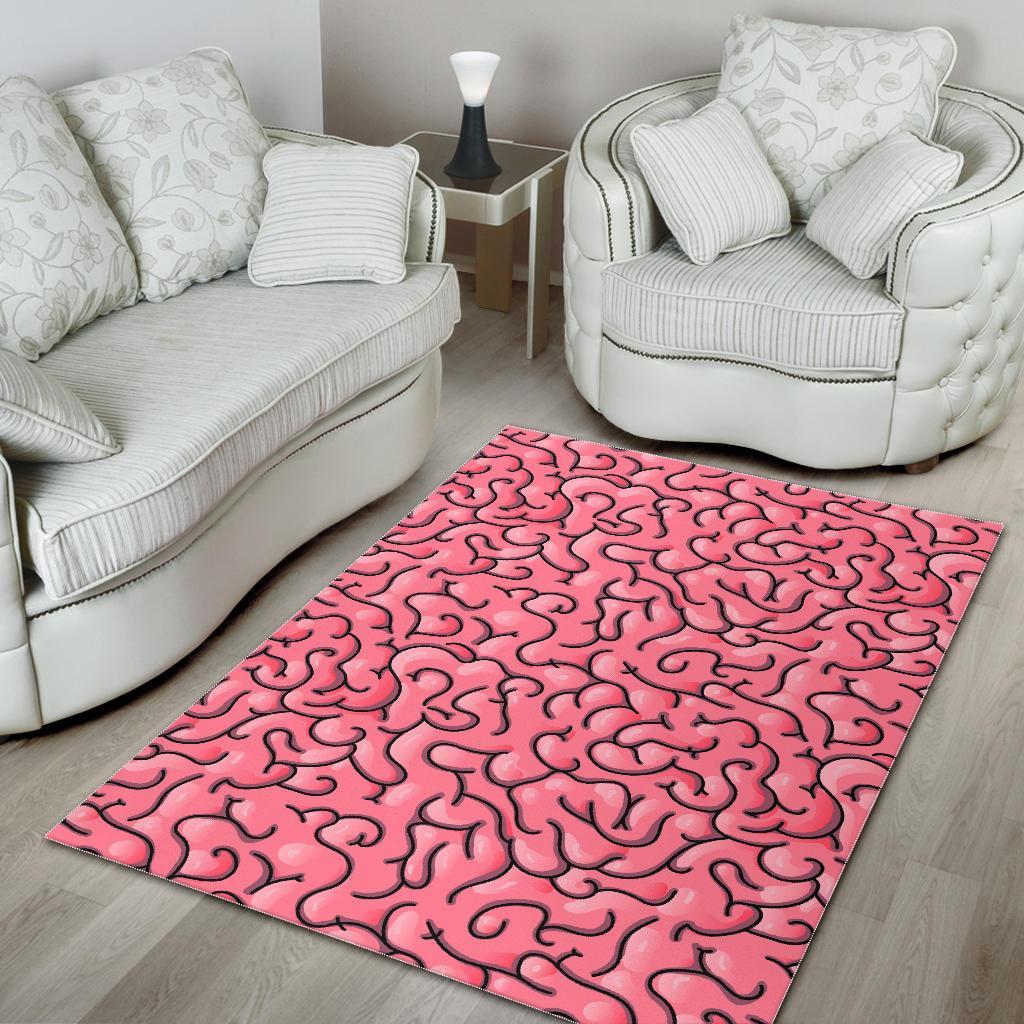 Zombie Brain Halloween Pattern Print Floor Mat-grizzshop