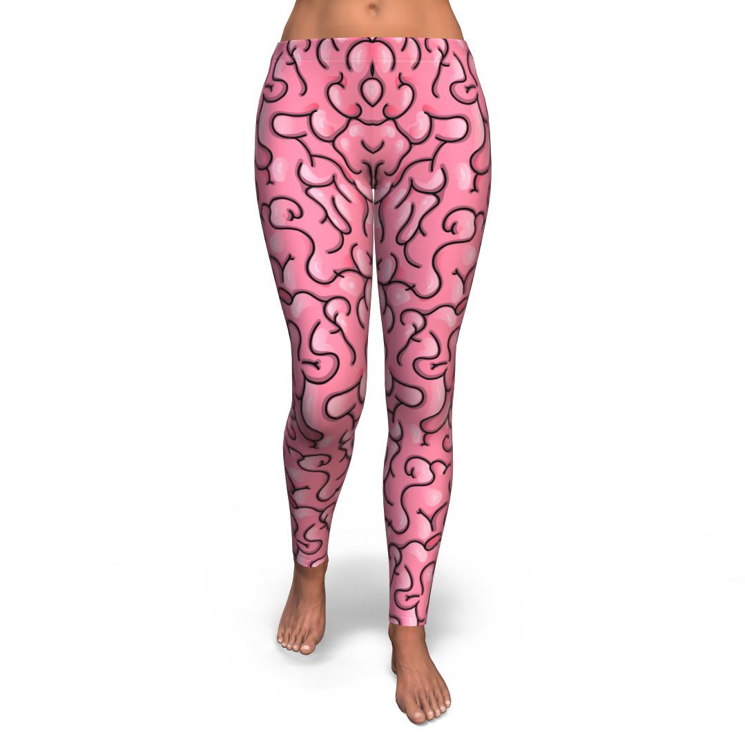 Zombie Brain Halloween Pattern Print Pattern Women Leggings-grizzshop