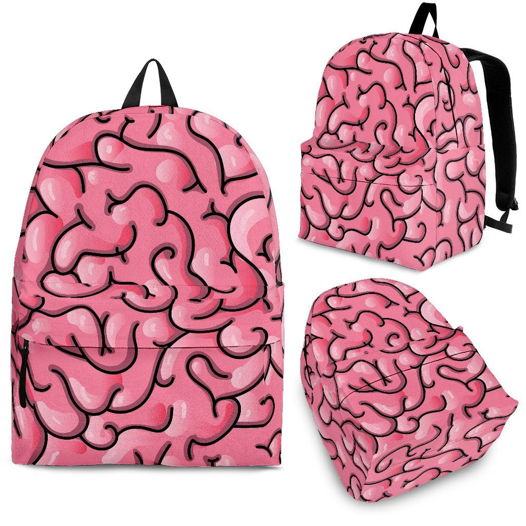 Zombie Brain Halloween Pattern Print Premium Backpack-grizzshop