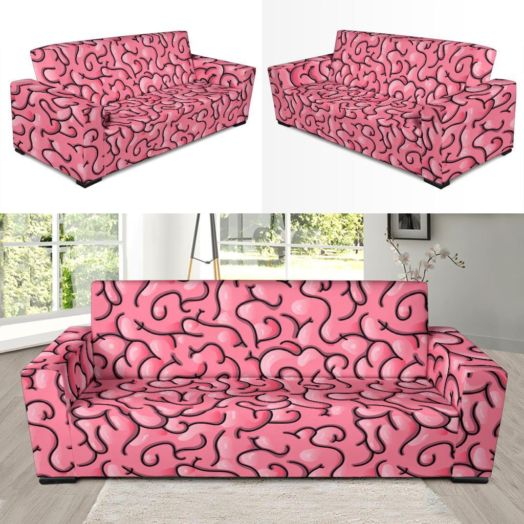 Zombie Brain Halloween Pattern Print Sofa Covers-grizzshop