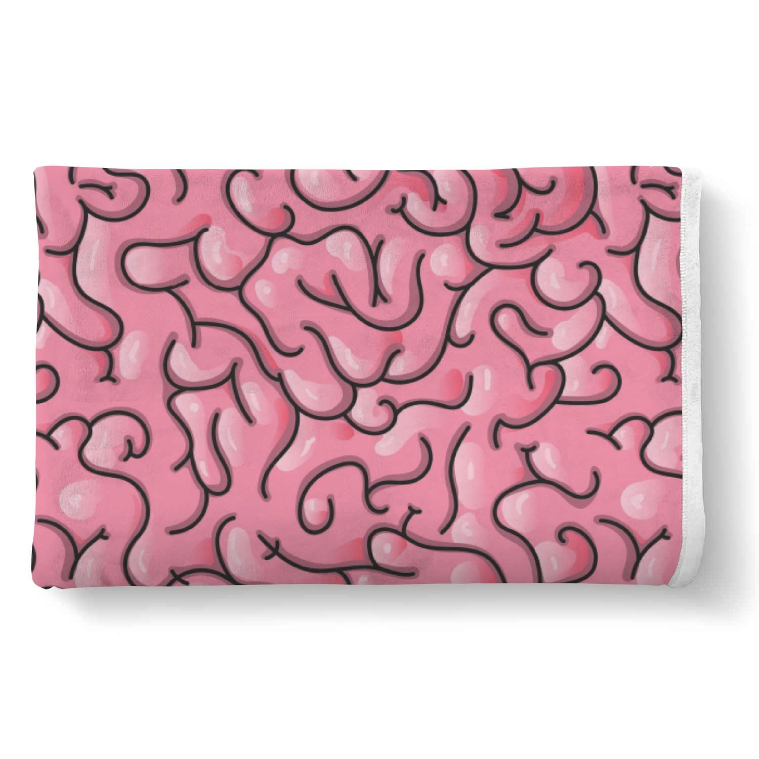 Zombie Brain Halloween Pattern Print Throw Blanket-grizzshop