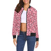 Zombie Brain Halloween Pattern Print Women Casual Bomber Jacket-grizzshop