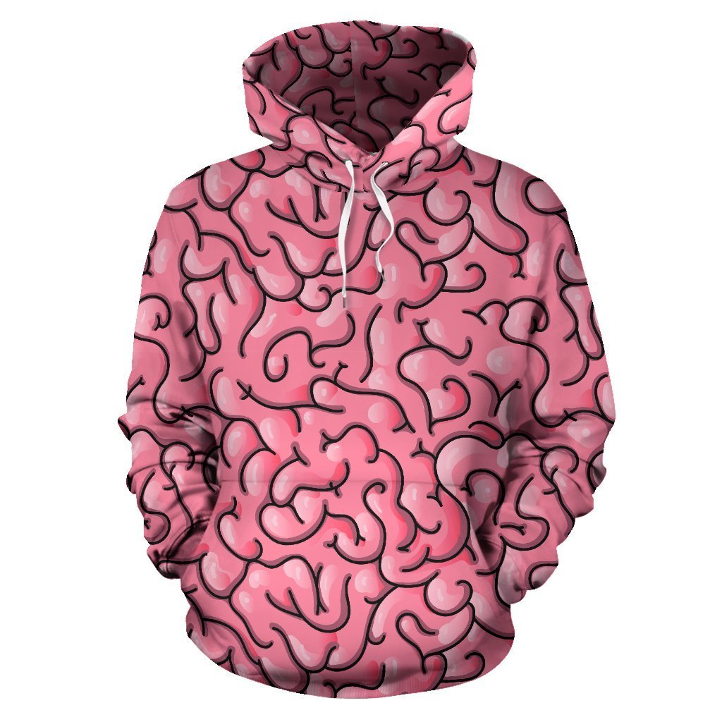 Zombie Brain Halloween Pattern Print Women Men Pullover Hoodie-grizzshop