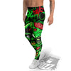 Zombie Brain Halloween Print Men's Leggings-grizzshop