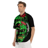 Zombie Brain Halloween Print Men's Short Sleeve Shirts-grizzshop