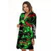 Zombie Brain Halloween Print Women's Robe-grizzshop