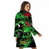 Zombie Brain Halloween Print Women's Robe-grizzshop