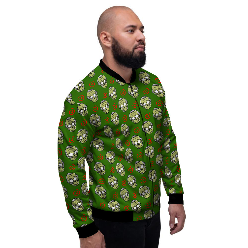 Zombie Cartoon Print Pattern Men's Bomber Jacket-grizzshop