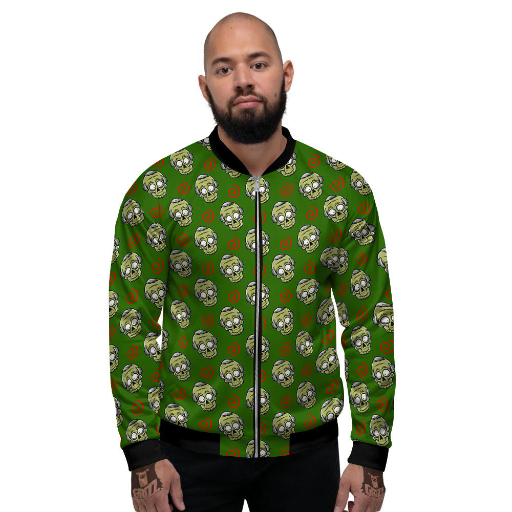 Zombie Cartoon Print Pattern Men's Bomber Jacket-grizzshop