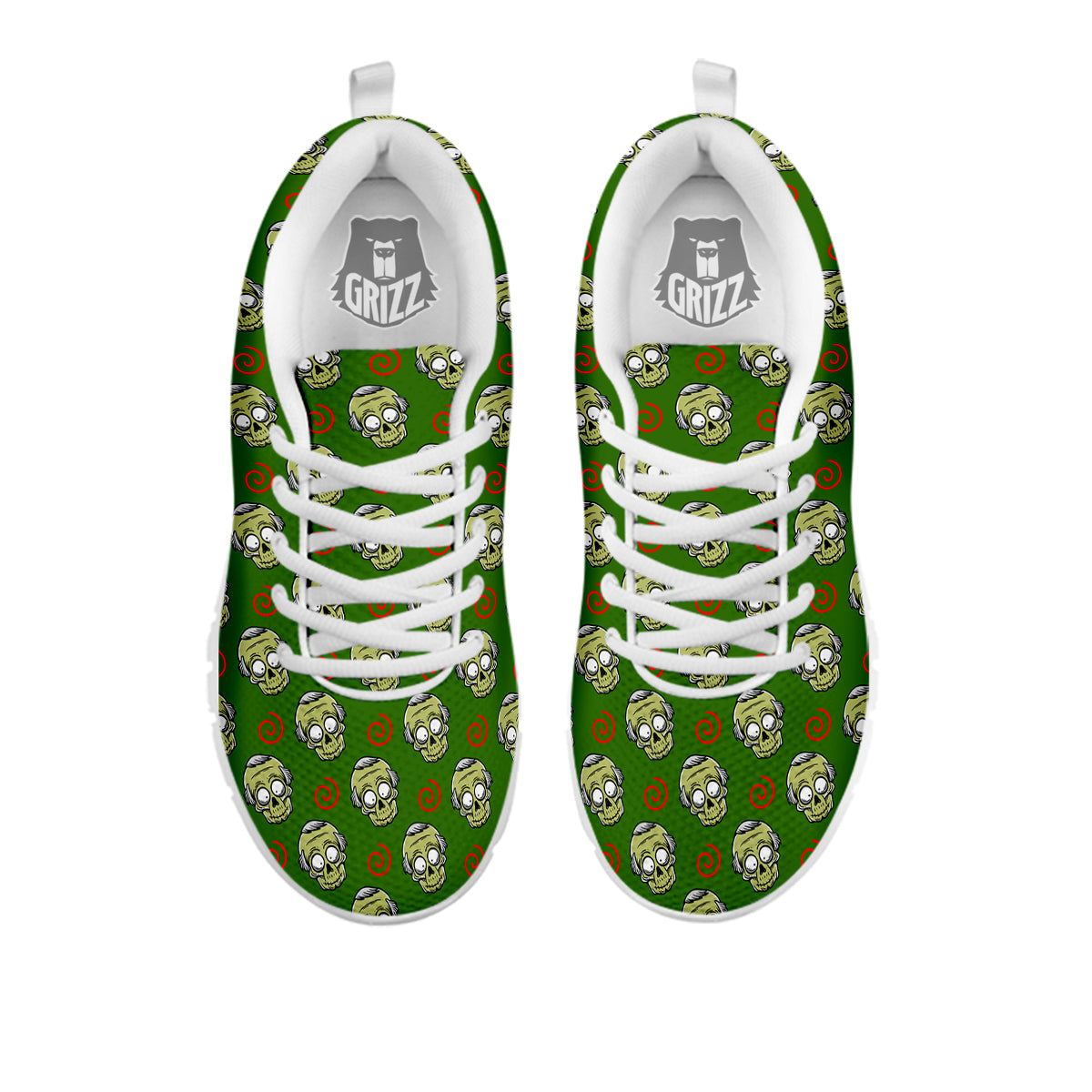 Zombie Cartoon Print Pattern White Sneaker-grizzshop