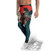 Zombie Crowd Halloween Print Men's Leggings-grizzshop