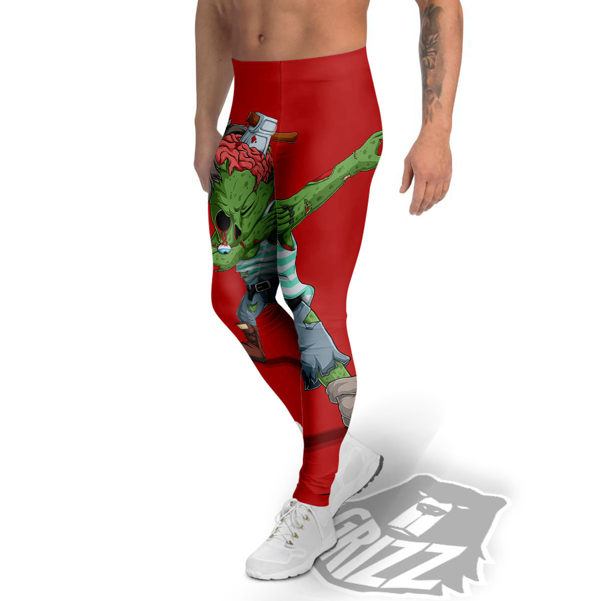 Zombie Dap Print Men's Leggings-grizzshop