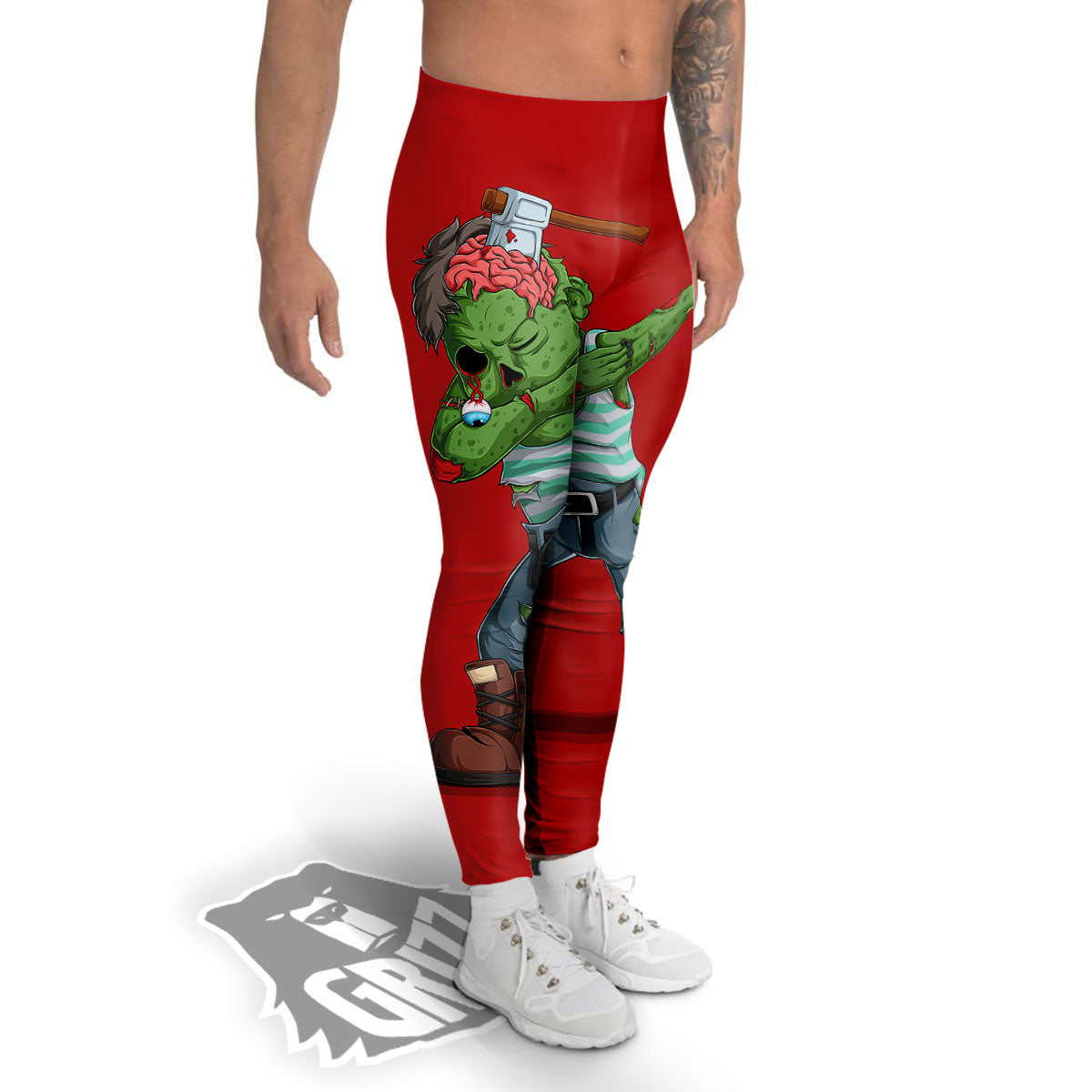 Zombie Dap Print Men's Leggings-grizzshop