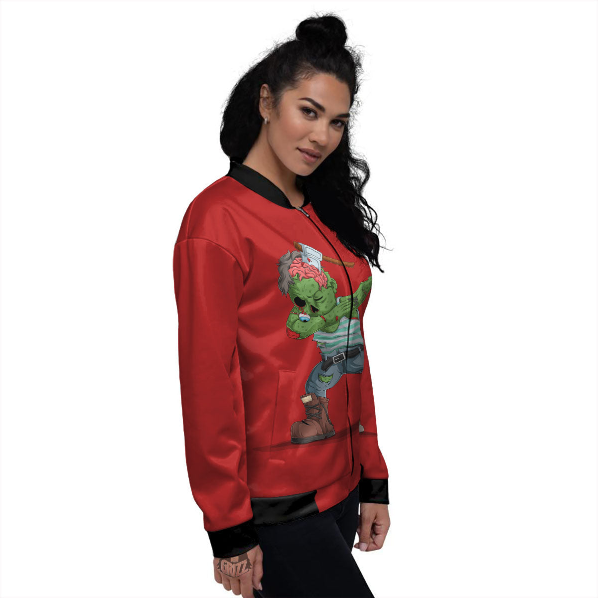 Zombie Dap Print Women's Bomber Jacket-grizzshop