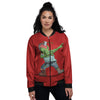 Zombie Dap Print Women's Bomber Jacket-grizzshop