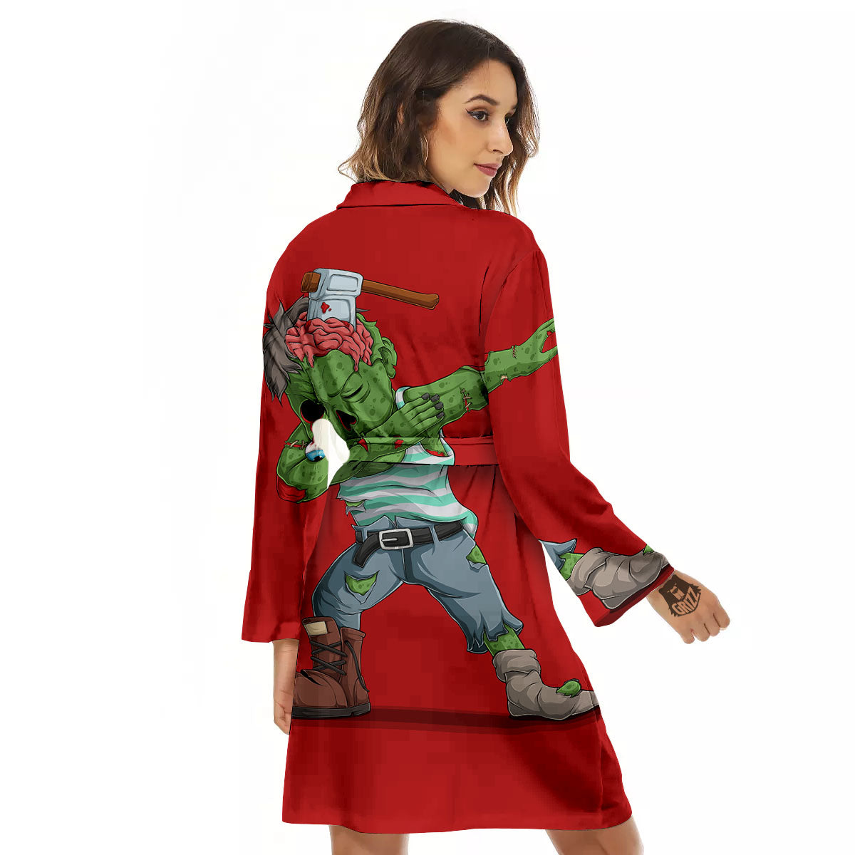 Zombie Dap Print Women's Robe-grizzshop