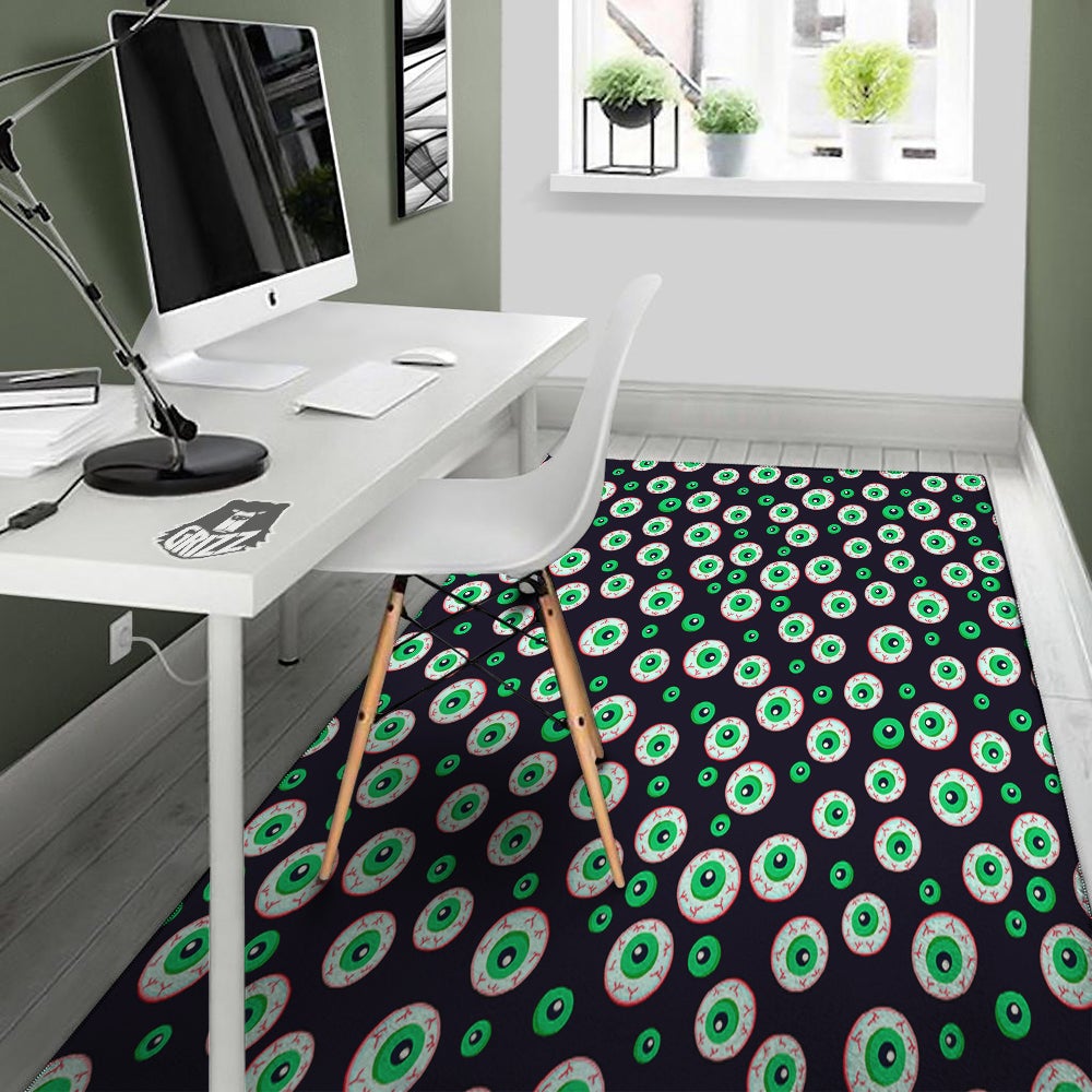 Zombie Eyeball Print Pattern Floor Mat-grizzshop