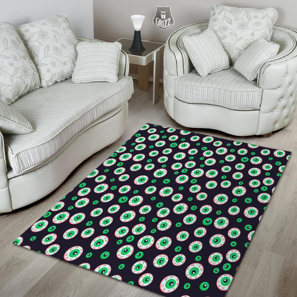 Zombie Eyeball Print Pattern Floor Mat-grizzshop