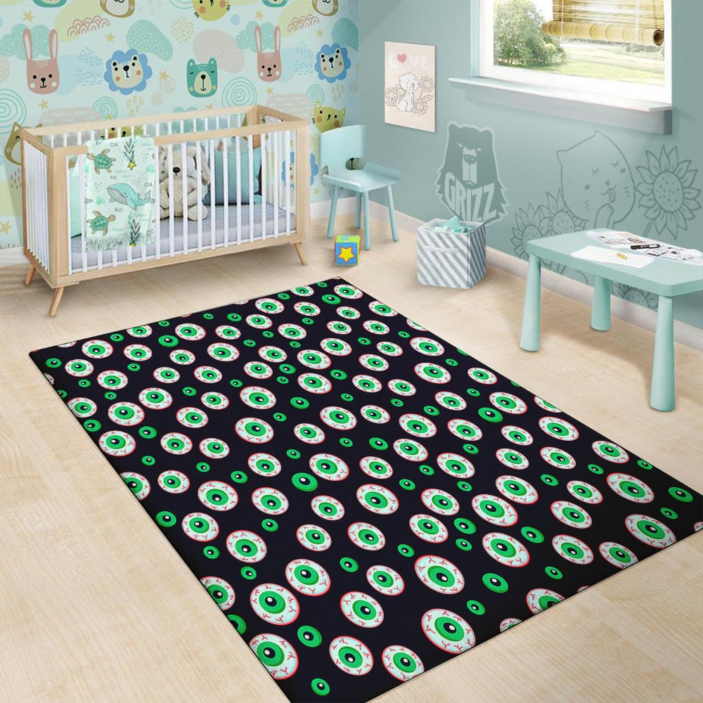 Zombie Eyeball Print Pattern Floor Mat-grizzshop