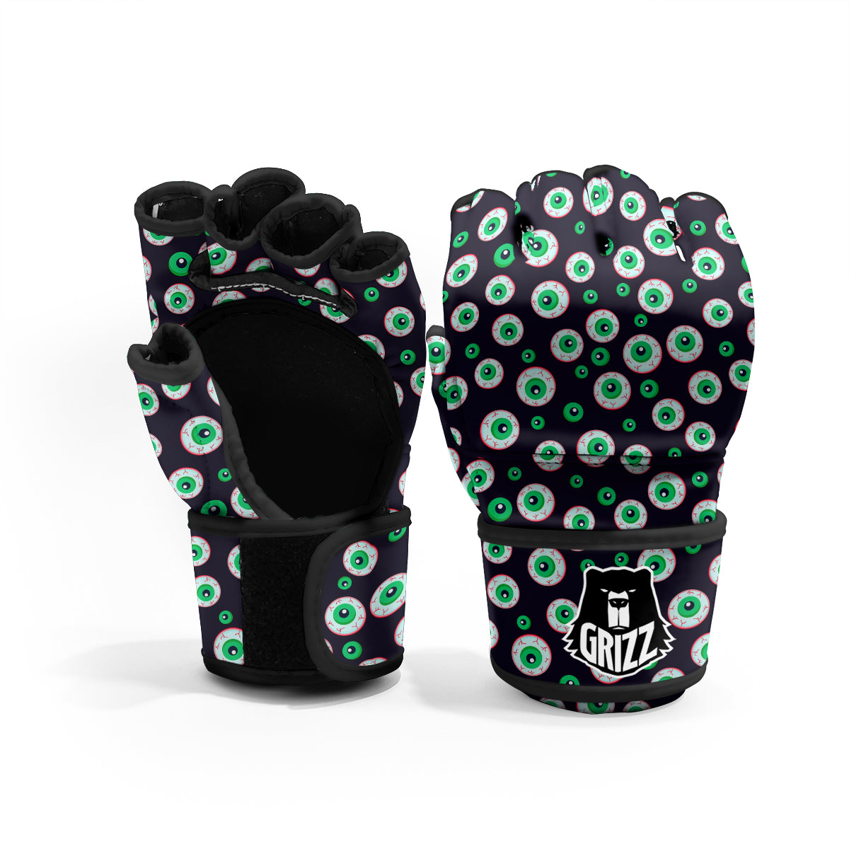 Zombie Eyeball Print Pattern MMA Gloves-grizzshop
