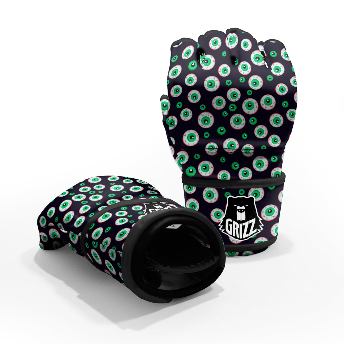 Zombie Eyeball Print Pattern MMA Gloves-grizzshop