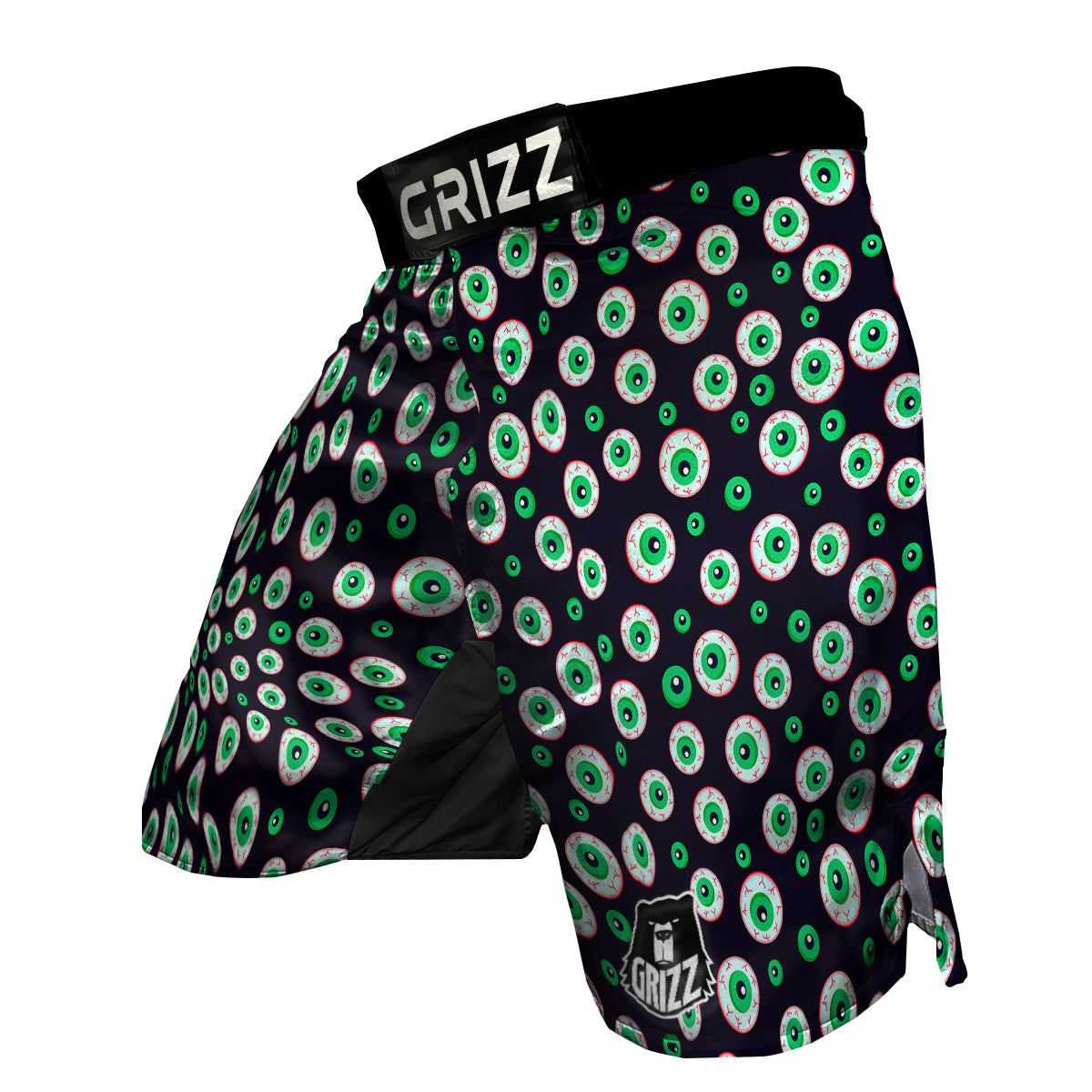Zombie Eyeball Print Pattern MMA Shorts-grizzshop