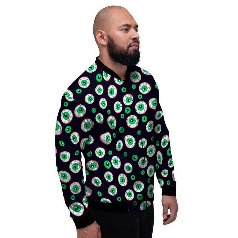 Zombie Eyeball Print Pattern Men's Bomber Jacket-grizzshop