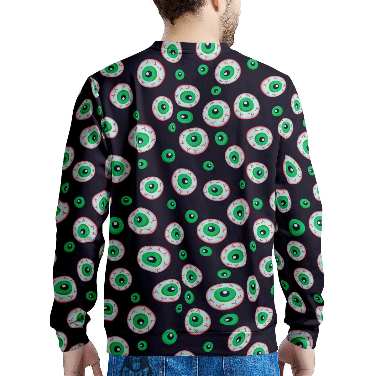 Zombie Eyeball Print Pattern Men's Sweatshirt-grizzshop