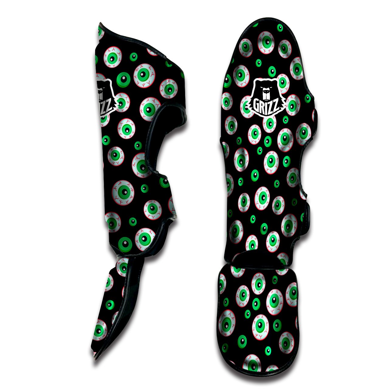 Zombie Eyeball Print Pattern Muay Thai Shin Guards-grizzshop