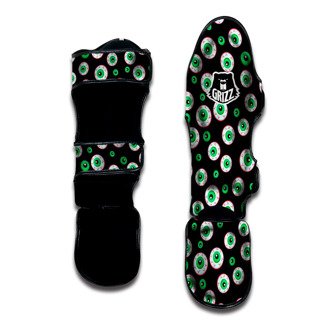 Zombie Eyeball Print Pattern Muay Thai Shin Guards-grizzshop