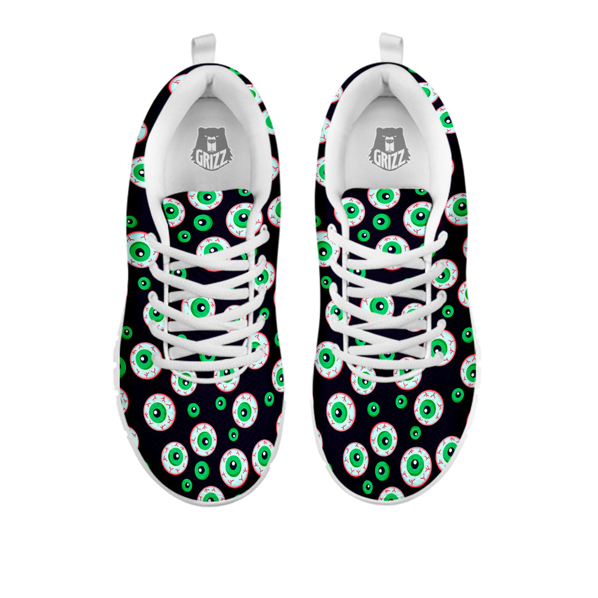 Zombie Eyeball Print Pattern White Sneaker-grizzshop