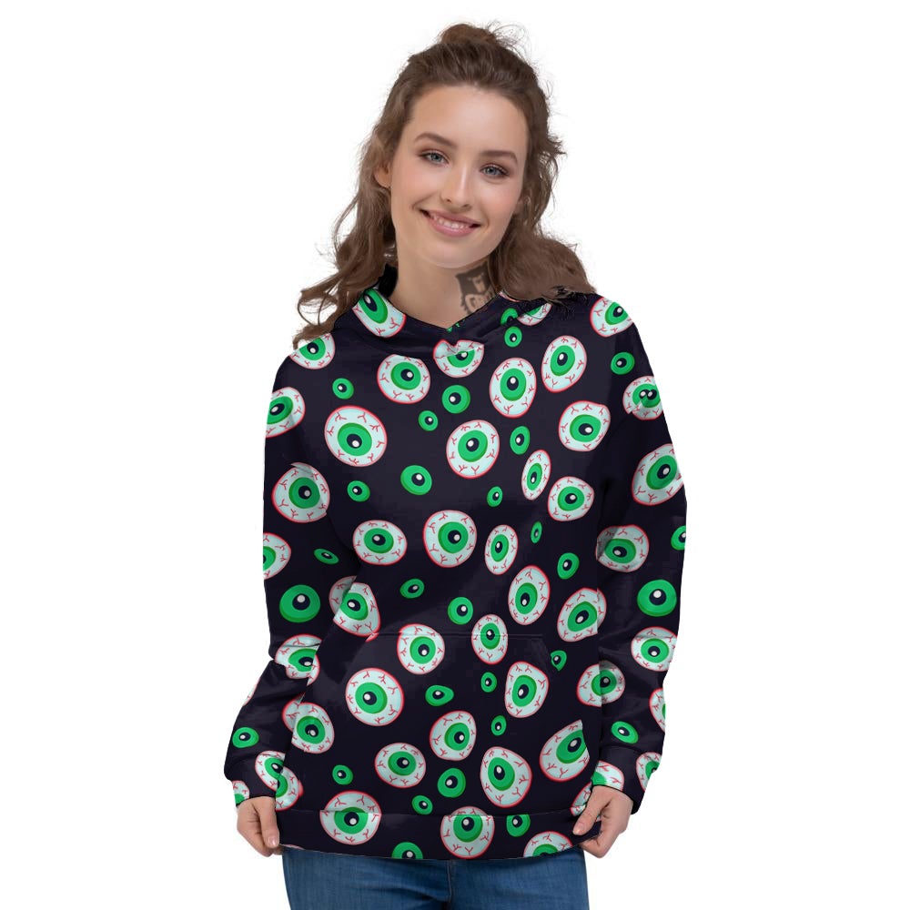 Zombie Eyeball Print Pattern Women's Hoodie-grizzshop